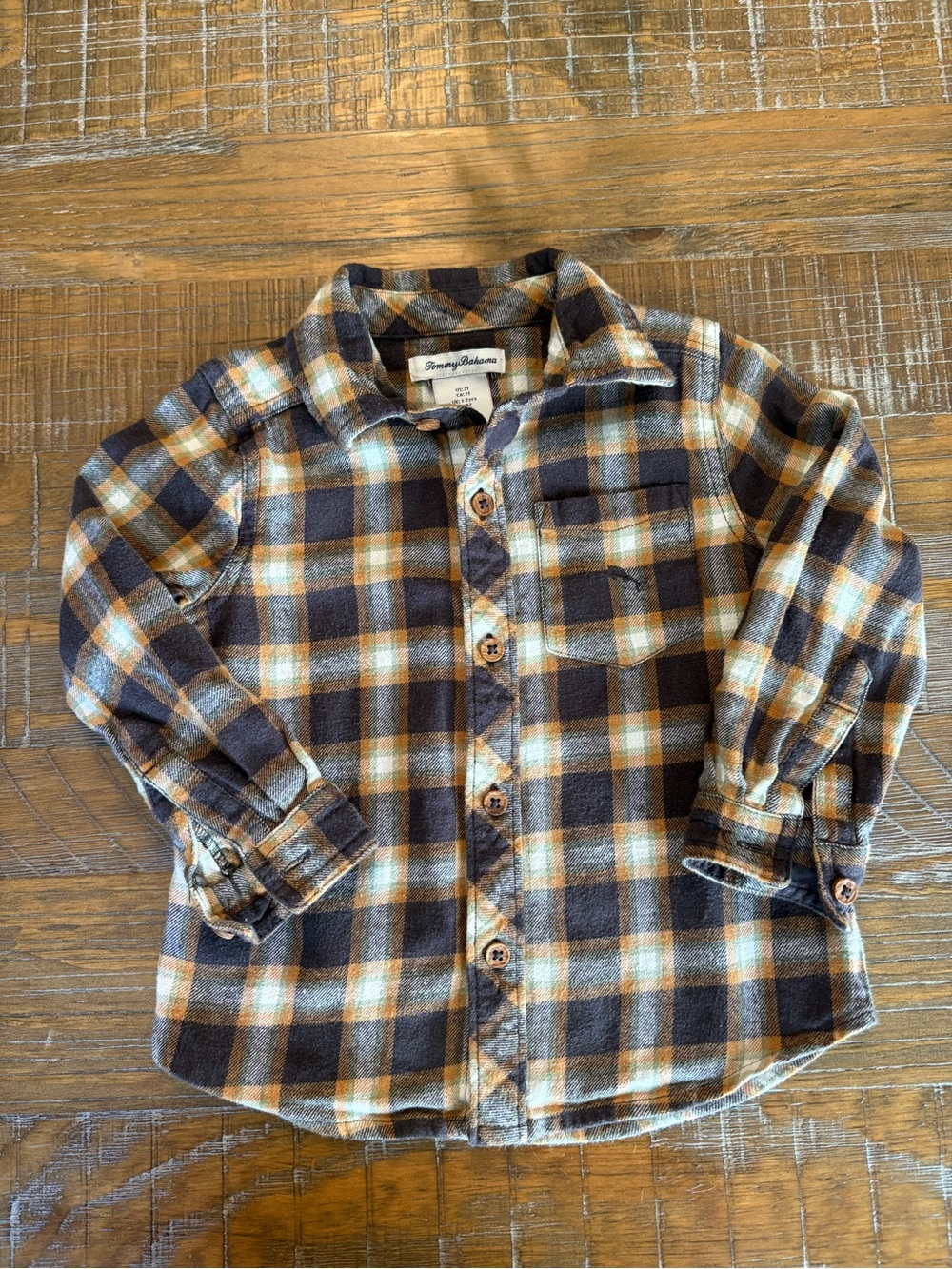 Tommy Bahama Boy’s Plaid Button-Down Shirt, Size 2T